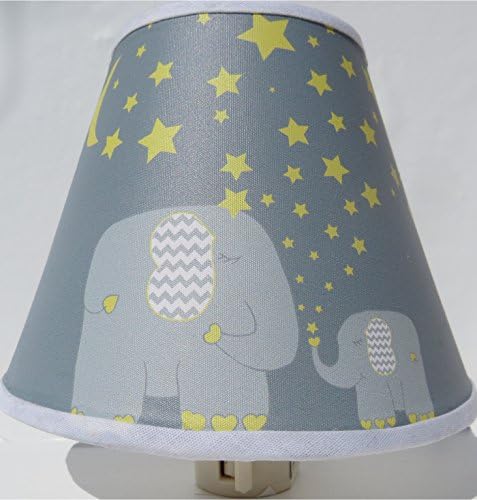 Elephant Night Lights with Yellow Stars and Moon Jungle Safari Elephant Nursery Wall Decor