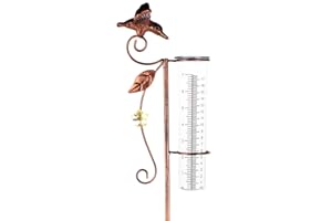 VEWOGIFT Rain Gauge Outdoor, Hummingbird Rain Gauges with 7 Inch Plastic Tube, Decorative Rain Water Gauge for Yard Garden