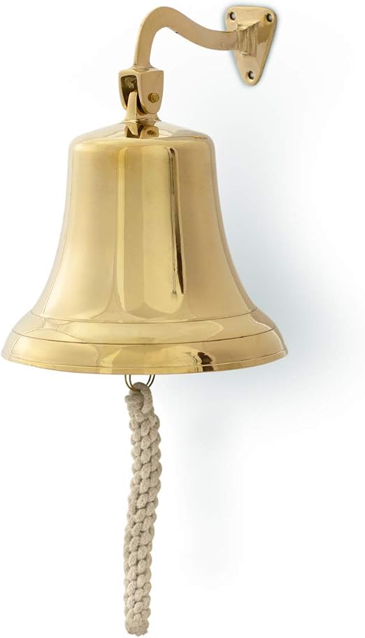Cloche De Bateau Antique En Laiton - Modèle Historique 1842 - Son Élevé - Décoration Nautique 32cm