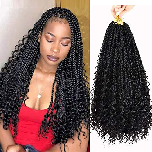 7 Packs Crochet Box Braids 20 inch Box Braid Crochet Hair Extension 3X Crochet Braids with Curly