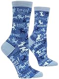 Blue Q Womens Dogs! Crew Socks, Red, 5-10