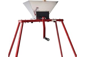 SQUEEZE master Fruit Apple Wine Classic Crusher With Stand -7 Litre/1.8Gallon Manual Grinder- Large Stainless Steel-Red