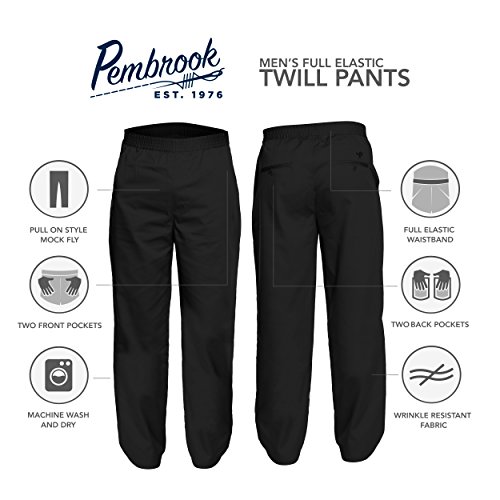 Pembrook Men's Elastic Waist Pants for Seniors - Black Elastic Waist Jeans | Relax Fit Elderly Men's Jeans