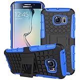 Galaxy S6 Case, Grenade Grip Rugged Skin Hard Case Cover Kick Stand for Samsung Galaxy S6 At&t, Verizon, T-mobile, Sprint (Blue)