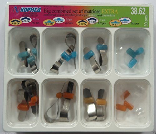 Dental combined matrices matrix kit EXTRA with movable fixator 20 pcs