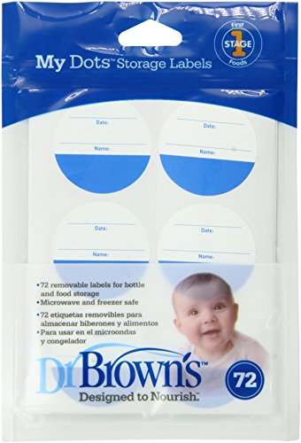 Dr. Brown's Designed To Nourish My Dot Storage Labels, 72-Count, Colors May Vary