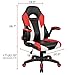 Homall Gaming Office Computer Racing Desk Ergonomic High Back Adjustable Swivel PU Leather Executive Chair for Adults with Flip Up Padded Arms (Red)