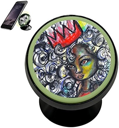 Vehicle Phone Mount Afro Princess Holder Magnetic Universal Cradle Stand Car Dashboard Mount Strong Magnets Cell Phone Kits Women Men