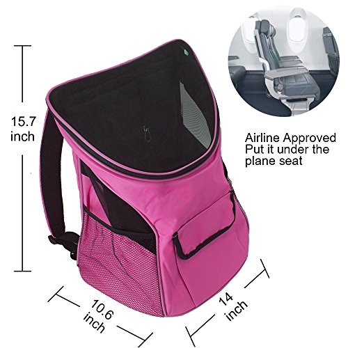 GAXmi Pet Carrier Backpack for Cats Small Dogs Portable Travel Bag Airline Approved Breathable Mesh Hands-free Adjustable Pet Holder Bag Lightweight Collapsible for Traveling Hiking Cycling - Thumbnail 3
