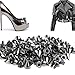 NYKKOLA 100Pcs/Set 9.5mm Silver Cone Spikes Screwback Studs DIY Craft Cool Rivets Punk - Black