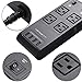 VOTRON 4 Outlet Surge Protector Power Strip with 4 Port Smart USB Charging Station 2500W Universal 100-250V for iPhone iPad Cellphone Samsung Tablet and More(Black,6ft)
