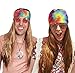Hippie Wig Costume with Tie Dye Bandana 60s 70s Hippy Woodstock Festival Gear