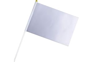 KIND GIRL 25 Pack White Colour Flag Pure Solid White Flag Small Mini Flags On Stick, Color Decoration School Decoration Office decoration Home decoration