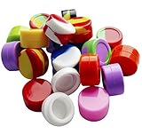 Bassion 20Pcs Non-Stick Food Grade Silicone Wax Dab Containers 5ml Non Stick Wax Oil Multi Use Storage Jars, Assorted Colors
