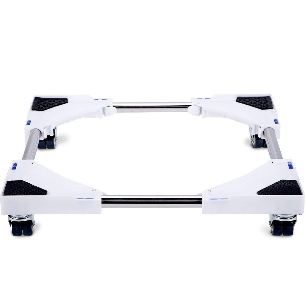 SMONTER Multifunctional Adjustable Universal Mobile Base for Tumble Dryer, Washing Machine, Refrigerator, 4 Wheels, White