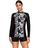 LALAGEN Women's Long Sleeve Sun Protection Rashguard Swimwear Athletic Tankini