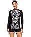LALAGEN Women's Long Sleeve Sun Protection Rashguard Swimwear Athletic Tankini