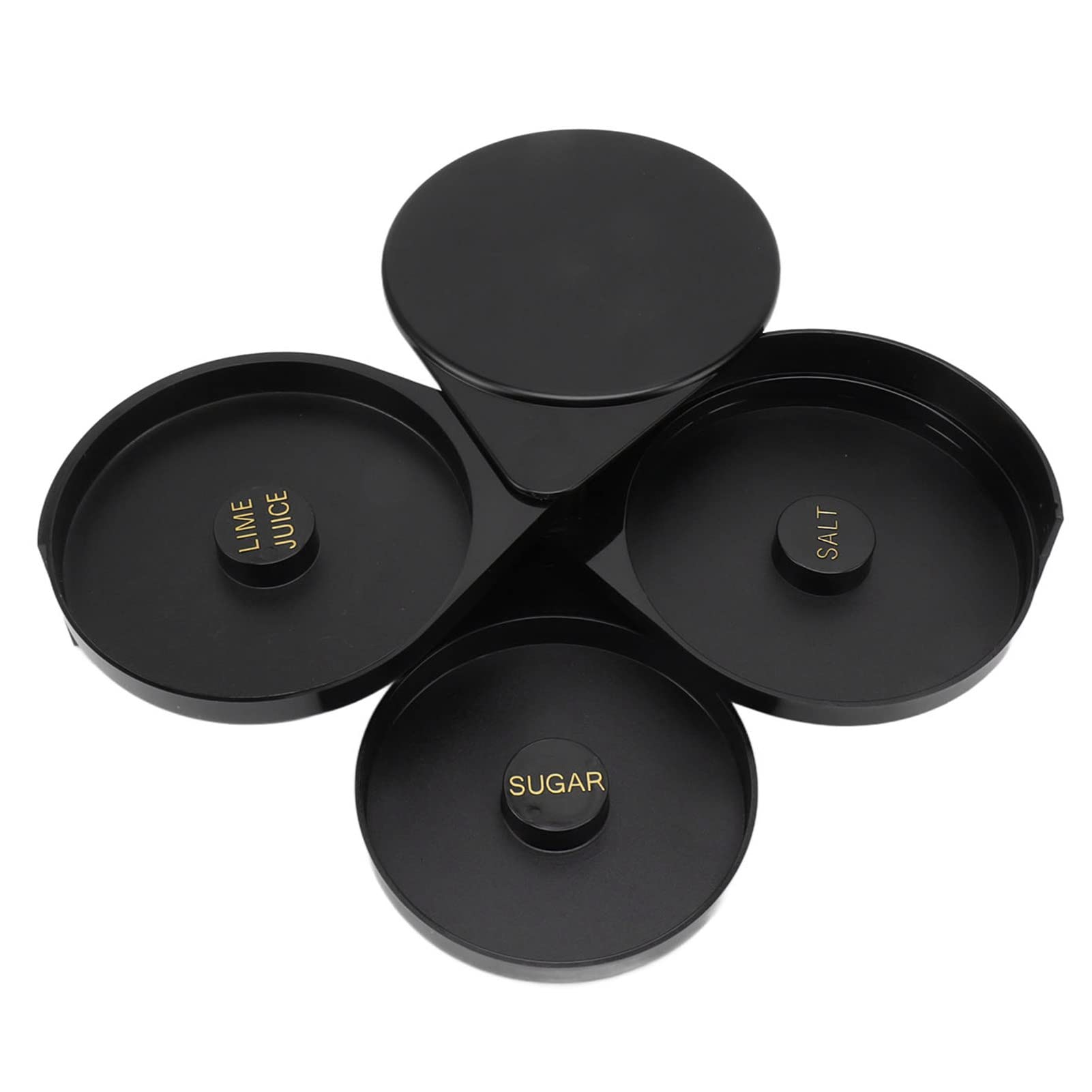 3 Tier Bar Glass Rimmer for Cocktail, Glass Rimming Station with 3 Swing Out Trays, Salt Box Spice Container Sugar Salt Rimmer Bartender Tool for Margarita Mary Gimlets Black