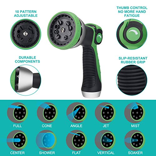 Longterm Expandable Garden Hose Set 25ft,Strength Fabric 3750D,9 Latex Layers, 3/4\