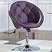 Round Tufted Swivel Chair Purple and Chrome