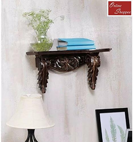 Onlineshoppee Antique Hand Carved Solid Wood Wall Shelf Premium
