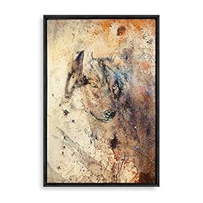 Framed Canvas Home Artwork Decoration Animal Portrait Canvas Wall Art for Living Room, Bedroom - 16x24 inches