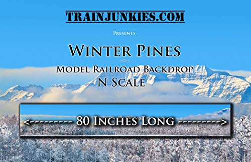 Train Junkies Winter Pines- Model Railroad Backdrop in N Scale