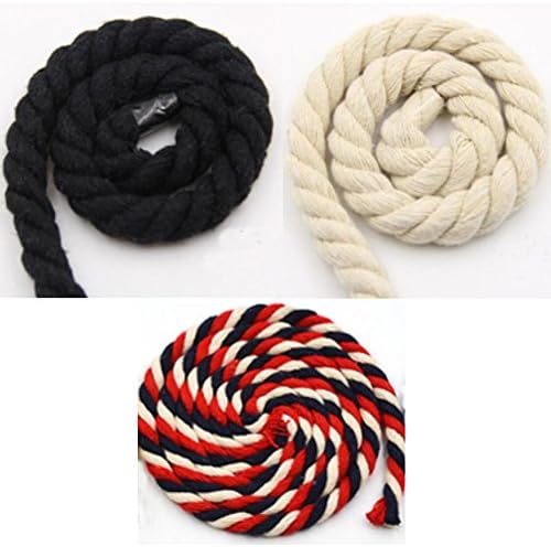 Aishine Utility Twisted Cotton Rope 3 Strand Natural Artisan Cord 1/4 Inch, 1/2 Inch Super Soft by the foot in 10 Feet, 25 Feet, 50 Feet, 100 Feet Rope