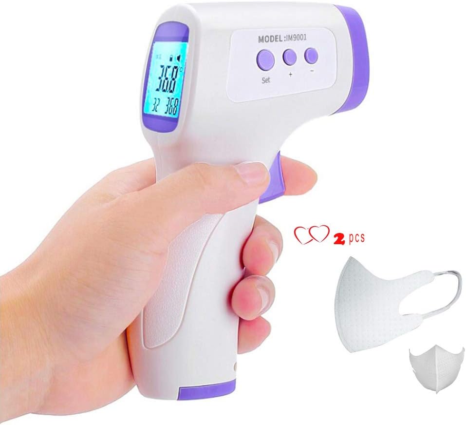 Thermometer Forehead, Digital Forehead and Ear Infrared Thermometer Standard Handheld Non-Contact Convenient Baby Medical Thermometer,Purple_14.9x7.7x4.3cm