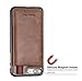 iPhone 8 Plus / iPhone 7 Plus Wallet Leather Case for Men, 3 Hidden Credit Card Holder / ID Slots & Money Pocket - Brown