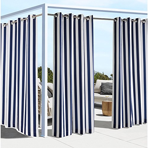 Outdoor decor Coastal Stripe 84 Cabana Panel, Navy