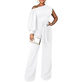 Jumpsuits for Women Dressy Fall Outfits Elegant Rompers Formal One Off The Shoulder Pant Suit for Evening Party
