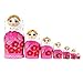 ilovebaby Brand New Pink Matryoshka Nesting Dolls -Popular Fan Shape, Colorful Authentic Russian Wooden for Children Kids Birthday Gifts and Home Decoration (7 PCS)