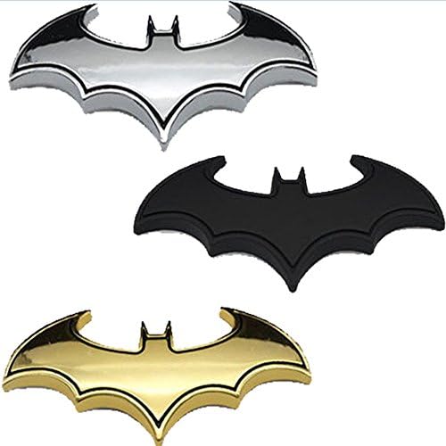 Dealetech DIY Bat 3D Metal Sticker Auto Car Motorcycle Logo Badge Emblem Tail Decals (random color for 5pcs)
