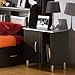 South Shore Cosmos 2-Shelf Nightstand with Cabinet Door and Open Storage, Black Onyx and Charcoal