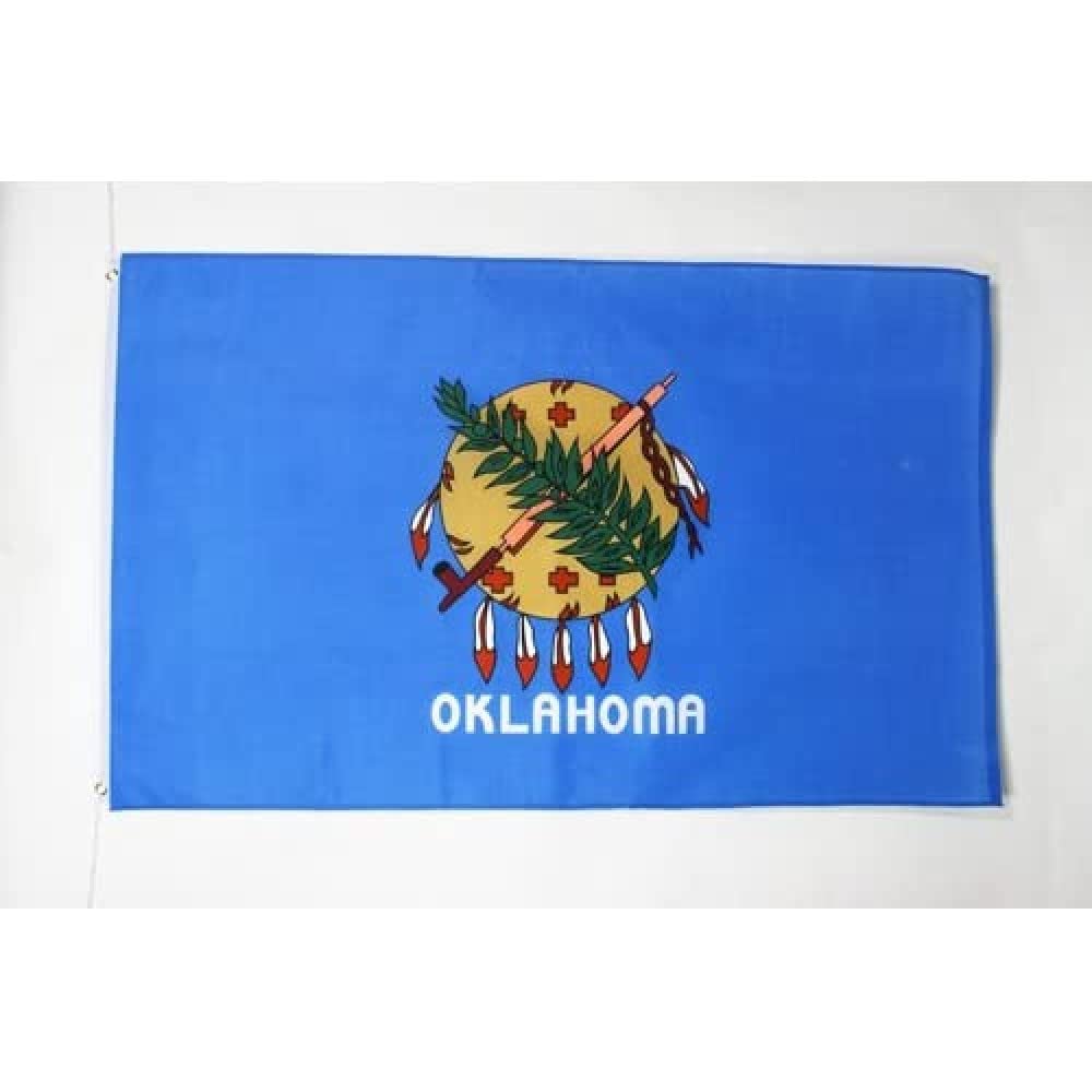 AZ FLAG - Oklahoma Flag - 3x5 Ft - Light Polyester Us State Of Oklahoma Banner with Two Brass Eyelets - Fade Resistant - Vivid Colors - 3' x 5' Feet - 150x90 Cm