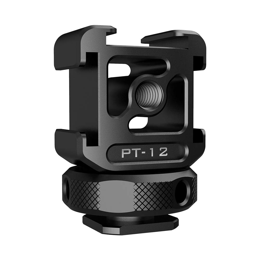 ULANZI Triple Cold Shoe Mount Adapter Aluminum Alloy with 3 Cold Shoe Dual 1/4 Thread for Camera Extension Microphone LED Light Magic Arm Mount