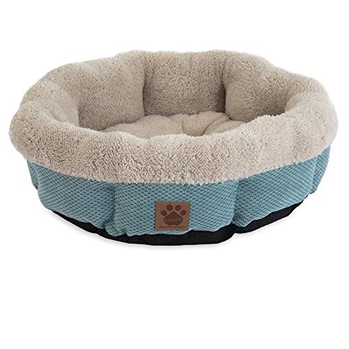 Petmate Precision Pet SnooZZy Mod Chic Round Shearling Bed, Teal