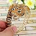 EVER FAITH Austrian Crystal Enamel Gorgeous Tiger Animal Bangle Bracelet Brown Gold-Tone