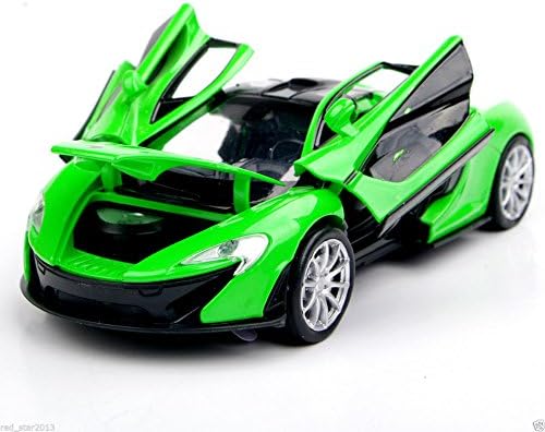 Diecast Green Car Model Toy Mclaren With Light&amp;sound Three Doors Could Be Opened ,the Two Sides Of Alloy