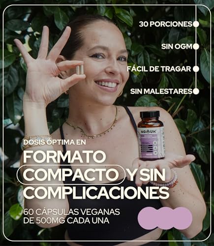 NOMUK Woman Hormo Balance Suplementos para Mujer Ginseng Panax Maca Shatavari y Schisandra Raíces y Hongos Adaptógenos Fórmula Vegetal para Rutinas de Bienestar 120 Cápsulas Veganas Naturales