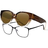 Meeloog Fit Over Glasses Sunglasses For Women Designer Round Polarized Go Over Glass Sunglasses UV400 Protection