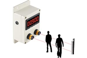 YMJOINMX People Counter Visitor Counter Bidirectional Digital Counter Count 0-99999 with Infrared Sensor&Reflector Sensing Distance 9.6 Feets
