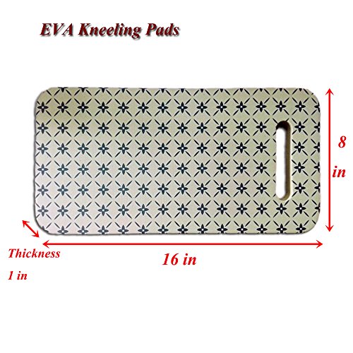 Hongwo 2 Pack EVA Foam Kneeler Pad Floral Print Extra Thick Garden Kneeling Cushion Knee Mat for Baby Bath, Prayer, Yoga, Gym- 16"x8"x1"- Khaki