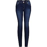 2LUV Women's Stretchy 5 Pocket Dark Denim Skinny Jeans Back to School Junior Clothing DQmN4N Apparel Denim Blue 5
