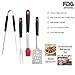 BBQ Grill Tools Set,5 Star Homerci 4 Piece Heavy Duty Professional Grill Tools Kit,Grill Spatula, Barbecue Tong, BBQ Fork, Basting Brush, Premium Grilling Accessories, FDA Approved, Best Choice