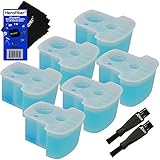 Philips Norelco Smartclean Replacement Cartridges for Series 5000, 7000, 8000 & 9000 Wet & Dry Electric Shavers (6 Pack) + 2 Double Ended Shaver Brushes + HeroFiber Ultra Gentle Cleaning Cloth