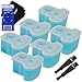 Philips Norelco Smartclean Replacement Cartridges for Series 5000, 7000, 8000 & 9000 Wet & Dry Electric Shavers (6 Pack) + 2 Double Ended Shaver Brushes + HeroFiber Ultra Gentle Cleaning Cloth