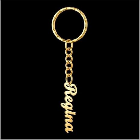 Amazon Co Jp クリエイティブキーホルダー 女性男性用ジュエリーバッグチャームギフト用atoztideファッションpersonalizdペンダントステンレススチール名前キーホルダーゴールド ネームプレートキーホルダー 安全なキーホルダー Color Vertical Gem Color Silver