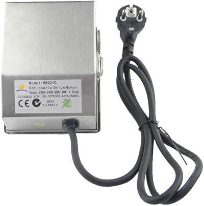 CHANCS 220V 10W 1.8RPM Stainless Steel Rotisserie Motor for BBQ Grill Family